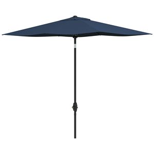 Ombrellone da Giardino e Spiaggia Rettangolare Blu in Poliestere 6.6x10ft con Manovella e Inclinazione, Raggio 2.7m per Uso in Cortile - Product Image 1