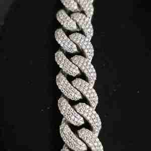 Full <b>Iced</b> <b>Out</b> Moissanite Cuban Link <b>Chain</b> Necklace 925 Sterling Silver Round Brilliant Cut Hip Hop Jewelry - Product Image 5