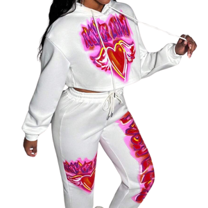 Conjuntos Deportivos Unisex Personalizados con Bordado, Sudadera con Capucha Rosa de Felpa Francesa con Cierre, Traje Deportivo para Mujer - Product Image 5