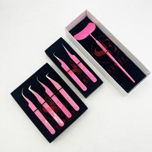 La plus nouvelle pince à cils en acier inoxydable à paillettes roses antidérapantes - Product Image 3