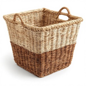 Elegant Natural Seagrass Storage <b>Basket</b> with Rustic Texture Organic Appeal Durable Handles for Kitchen <b>Bathroom</b> Use 5L Capacity - Product Image 2