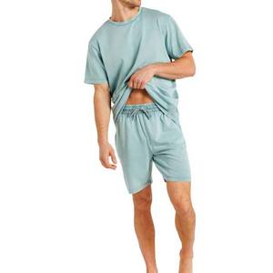 Conjunto Deportivo de Verano para Hombre de Dos Piezas, Informal, Tejido, 100% Algodón, Camiseta de Manga Corta y Pantalones Cortos, Transpirable, Personalizable - Product Image 2