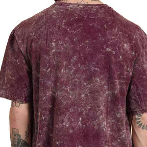T-shirt Homme Grande Taille Vintage en Jersey, Style Décontracté Streetwear, Délavé à l'Acide, 100% Polyester, Coupe Oversize à Épaules Tombantes, Couleur Unie, Respirant - Product Image 5