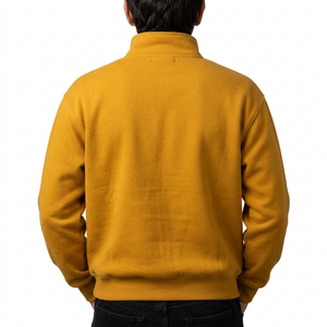 Sweat-shirt personnalisé pour homme à col montant zippé, en molleton épais, coupe oversize, style urbain décontracté - Product Image 6