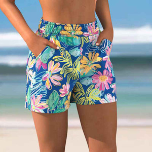 Shorts Deportivos de Cintura Alta con Estampado Floral, Sublimados, Elásticos, Transpirables, de Lona, con Bolsillos, Lavados, para Correr, Fitness y Deportes - Product Image 4