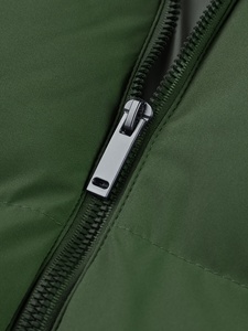 Chaleco Acolchado con Capucha para Hombre, Color Verde Sólido, Chaqueta de Invierno con Cierre de Cremallera, Ropa Casual para Exteriores, Diseño Acolchado sin Mangas - Product Image 5