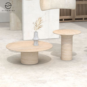ชุดโต๊ะกาแฟหินกลางแจ้งสไตล์มินิมอล เฟอร์นิเจอร์สวนที่ทนทาน - Product Image 4