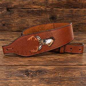 Funda de Piel de Lujo para Pistola con Parche Bordado, Fácil de Transportar, 5 Ranuras, Accesorios de Caza de Cuero Genuino - Product Image 1