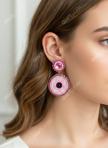 Pendientes Colgantes Redondos Hechos a Mano con Cuentas de Ojo Turco para Mujer, Protección Nazar, Joyería de Fiesta, Regalo - Product Image 5