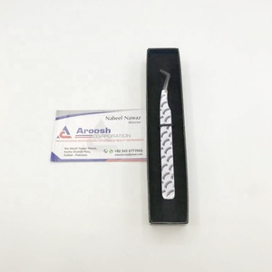 Pince à cils russe Plasma en acier inoxydable de haute qualité noir blanc Logo personnalisé durable pointu pour cils - Product Image 6