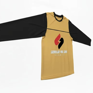 T-shirt de sport à manches longues pour hommes, respirant, en polyester, décontracté, pour l'entraînement, design uni personnalisé, vente en gros - Product Image 3