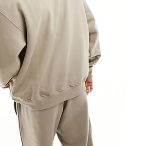 Premium Quality 100% Cotton Winter Printed Plaid <b>Men's</b> Oversized Two-Piece Fleece Tracksuit - Product Image 5