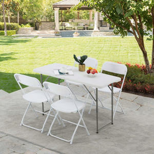 Silla Plegable Moderna de Acero Inoxidable, Blanca, Ligera, Apilable, para Exteriores, Fiestas, Picnics, Hoteles, Hospitales - Product Image 1