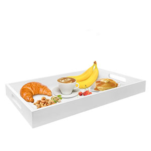 Bandeja DE SERVICIO DE MDF hecha a mano de alta calidad con asas recortadas, bandeja decorativa multiusos para cena, bebidas, aperitivos, cocina y baño - Product Image 1