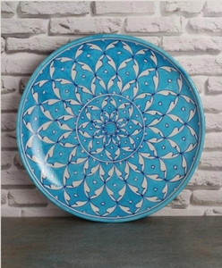 Decorative Handmade <b>Ceramic</b> Wall Hanging <b>Plate</b> with Unique Vintage-Inspired Patterns for Living Room Workspace Office Home Decor - Product Image 3