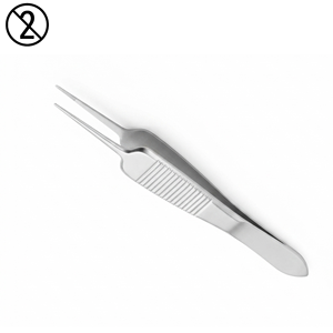 Pinces à tissus jetables à usage unique St. Martins 1x2 dents, boîte de 10, instruments chirurgicaux en acier inoxydable pour tissus de précision - Product Image 1