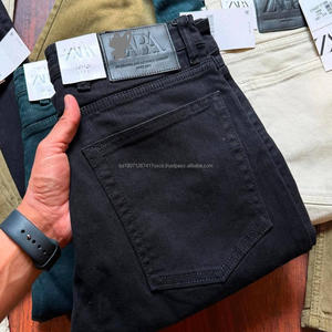 Jeans déchirés à coupe droite longue et croisée, jeans en denim pour hommes, jeans décontractés délavés, en stock, lot - Product Image 3