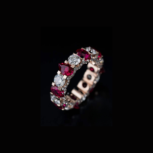 10K Solid Rose Gold Side <b>Iced</b> Lab Diamond CVD Eternity <b>Ring</b> IGI Certified Fine Wedding Band Jewelry For Women Lab Grown Diamond - Product Image 3