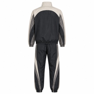 Unisex <b>Tracksuit</b> Set Color Blocking Design Full Length Zipper Front Breathable Polyester Sporty Style Autumn Wear - Product Image 6