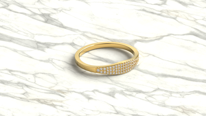 Luxury 18K Gold Pave Round Diamond <b>Ring</b> Curved <b>Stacking</b> Band Eternity Band <b>Stacking</b> Engagement <b>Ring</b> Fine Jewelry Gift for Women - Product Image 3