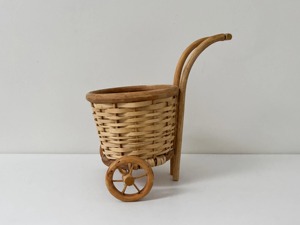 Maceta de ratán con ruedas para plantas de interior, estilo rústico, decoración de escritorio y maceta para regalo, procedente de la India. - Product Image 3
