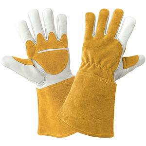 Gants de soudage 14 pouces en cuir de chèvre et croûte de vache, résistants à la chaleur, pour MIG TIG, gants de travail de sécurité robustes, EPI, OEM - Product Image 2