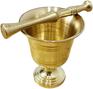 Mortier et pilon en laiton martelé, rond, pour épices, avec logo personnalisé - Product Image 6