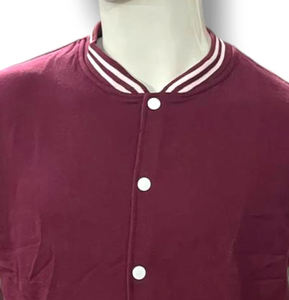 Chaqueta de béisbol vintage personalizada para hombres University College Varsity Kids Bomber Temporada de invierno Tela polar Manga de cuero en blanco - Product Image 5