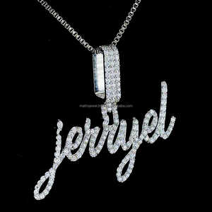 Diseño de letra único para niño, colgante de diamante chapado en oro certificado de Hip Hop, regalo de joyería para tu novio - Product Image 3