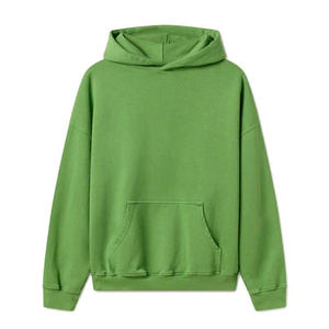 Sweat-shirt à capuche vert unisexe surdimensionné avec poche avant, style décontracté, tissu en molleton français, vêtement d'automne - Product Image 1