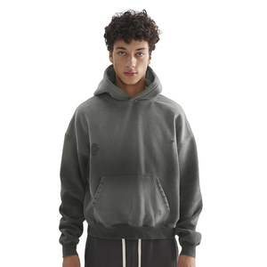 Sudadera con Capucha de Diseño Nuevo para Hombre, Estilo Urbano, Vintage, de Alta Calidad, Secada al Sol, 400GSM, Oversize, con Hombros Caídos - Product Image 1
