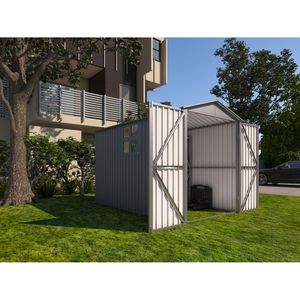 Caseta de Almacenamiento para Motocicletas al Aire Libre con Ventana Gris, Sin Rieles ni Accesorios - Product Image 3