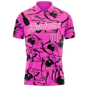 Chemises de bowling à manches courtes imprimées sur mesure de qualité supérieure pour les équipes scolaires, coupe classique, 100% polyester - Product Image 2