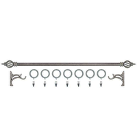 Tringle à rideaux pivotante en fer massif forgé à la main, longueur personnalisable, écologique, robuste - Chaman India pour la maison et le bureau