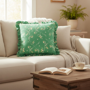 Housse de coussin carrée en crêpe à motif floral, housse de coussin décorative pour canapé, fournisseur en gros de qualité supérieure, forme et taille personnalisables - Product Image 2