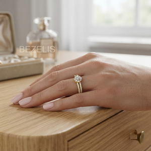 Bague de fiançailles exquise en diamant ovale de 2 carats cultivé en laboratoire, sertie en or jaune 14 carats, monture solitaire - Product Image 2