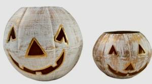 Lanterne citrouille en métal avec poignée, porte-bougie décoratif d'Halloween, lanterne Jack O'Lantern en fer pour bougie chauffe-plat, pour fête, maison, jardin - Product Image 6