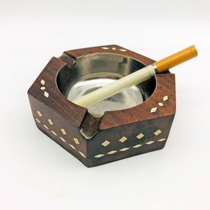 Natural acacia wood <b>ashtray</b> Handmade wooden <b>ashtray</b> with cigar holder Solid wood smoking accessories - Product Image 3
