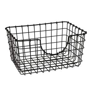 ตะกร้าเก็บของโลหะรูปสี่เหลี่ยมผืนผ้าพร้อมหูจับ สีดำ สำหรับจัดระเบียบตู้ครัว - Product Image 5