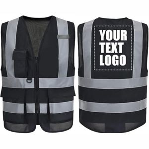 Gilet de sécurité réfléchissant vert haute visibilité, logo personnalisé, vêtements de travail unisexes, matière polyester, classe 2 ANSI - Product Image 4