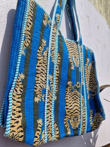 Oversized Large Quilted Vintage Lightweight Weekend Tote <b>Bag</b> Cotton Solid Color <b>Overnight</b> Grocery Shopping Travel Handmade Women - Product Image 3