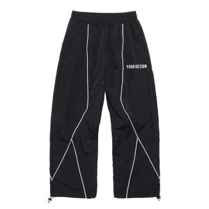 Custom ODM Men's Track Pants Wide Leg Athletic <b>Trousers</b> with Piping <b>Drawstring</b> Casual Streetwear Polyester/Cotton - Product Image 1