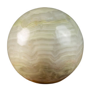 Sphère d'onyx, pierre précieuse naturelle sculptée en opale pour la décoration intérieure, technique de gravure - Product Image 1