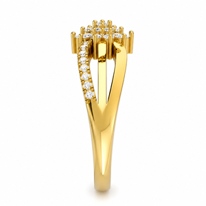 แหวนวงแหวนแบบคลัสเตอร์ ดีไซน์ทันสมัย ทองคำขาว 14K เพชรเลี้ยงในห้องปฏิบัติการ รับรองโดย IGI ชุบโรเดียม แหวนค็อกเทล รับผลิตตามแบบ OEM เครื่องประดับสั่งทำ - Product Image 2