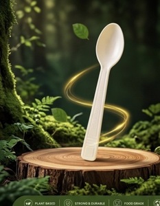 Cuillères compostables personnalisées |   Biodégradable, écologique, jetable pour café et restaurant - Product Image 2