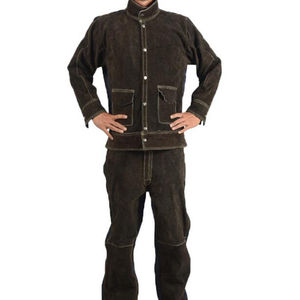 Tablier de travail en cuir avec manches, veste de soudage en cuir robuste résistante aux flammes, pantalon de soudage - Product Image 2