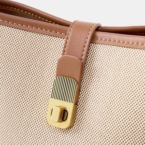 Genuine Leather Bucket Bag <b>Medium</b> Crossbody Shoulder <b>Handbag</b> With Lock Closure Women Winter Style - Product Image 3