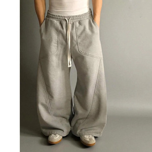 Baggy <b>Trousers</b> Men <b>Women</b> <b>Striped</b> Sweatpants Loose Fit Wide Leg High Heavyweight Breathable Streetwear Custom Logo Printing - Product Image 1