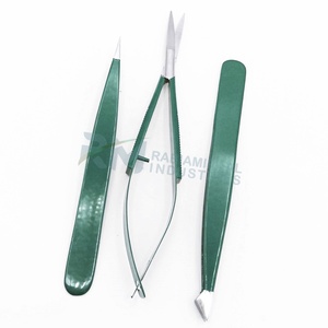 Pince à épiler professionnelle RMI vert foncé en acier inoxydable de haute qualité pour extensions de cils, vente en gros, personnalisable, offre spéciale - Product Image 3