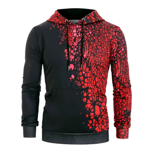Sweat-shirt à capuche streetwear en sublimation, logo personnalisé imprimé, coupe classique, pull-over en polyester/coton pour homme, automne - Product Image 4